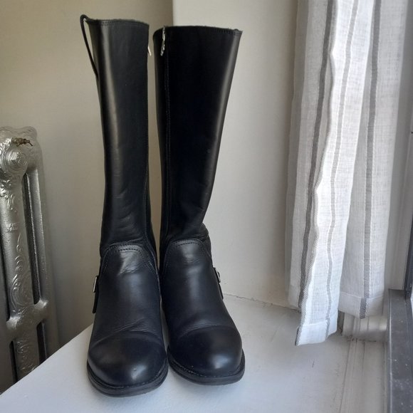 Pajar Black Leather Riding Boots Size EU 39 / US 8 - 8.5 Wide Width - Picture 4 of 16